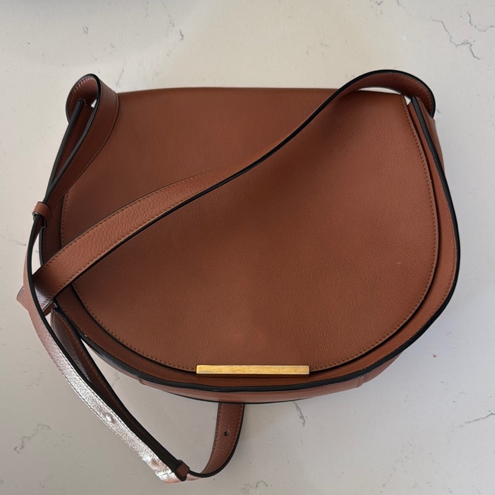 Cuyana Brown Leather Crossbody Bag